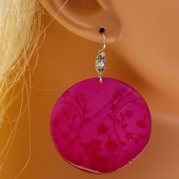Lane Bryant Jewelry - Lane Bryant circle pink flower shell medallions